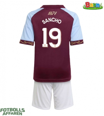 Aston Villa Jadon Sancho #19 Hemmaställ Barn 2025-26 Kortärmad (+ Korta byxor)
